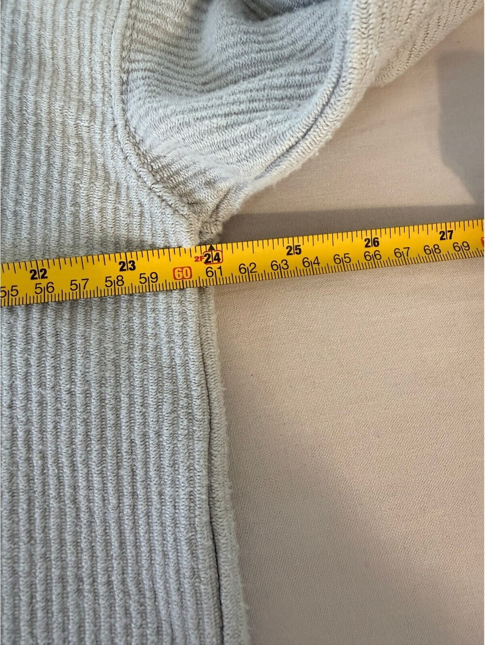 Aerie Gray Green Ribbed Cropped Pullover Hoodie Women’s S Cotton - Picture 5 of 8
